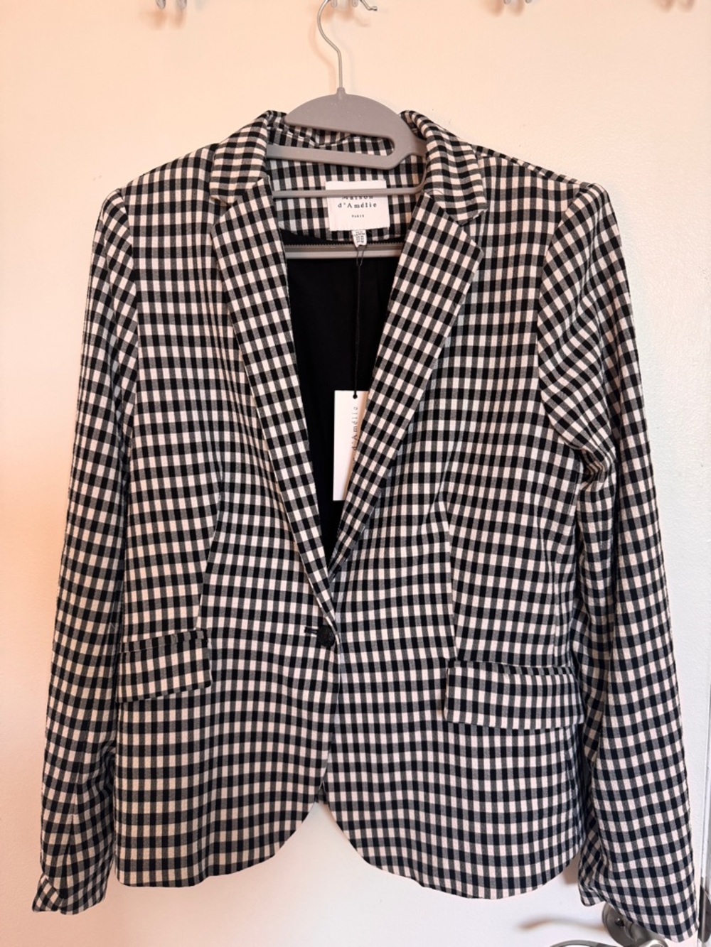 NWT Black & White Gingham Blazer